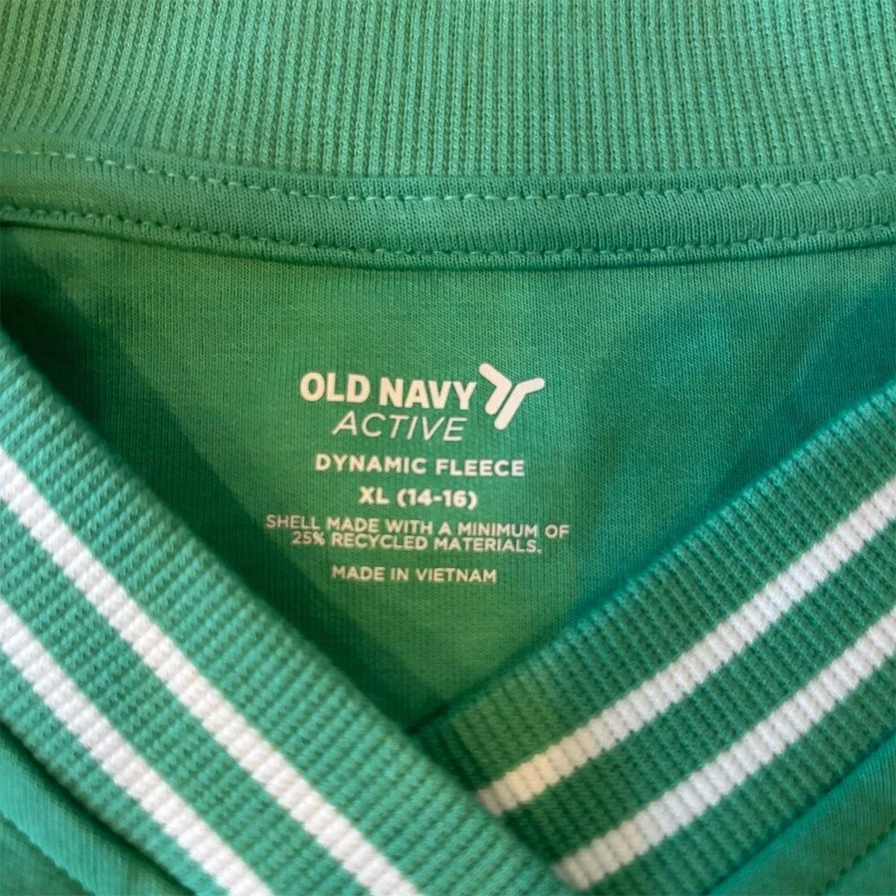 Old Navy Active Girls Sweatshirt XL 14-16 Green V-Neck LOVE Graphic
